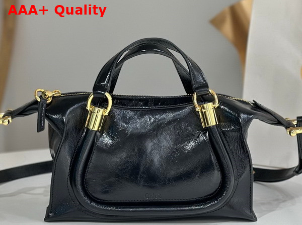 Chloe Small Paraty 24 Bag in Shiny Leather Black Replica