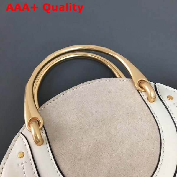Chloe Small Pixie Bag Ivory Suede and Smooth Calfskin Replica
