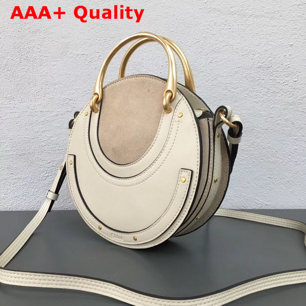 Chloe Small Pixie Bag Ivory Suede and Smooth Calfskin Replica
