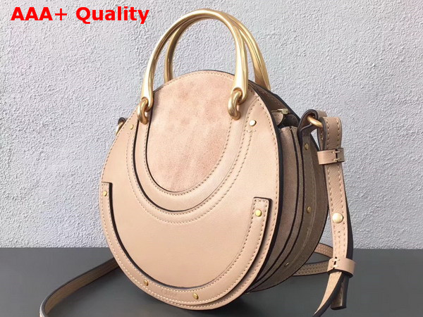Chloe Small Pixie Bag in Beige Suede and Smooth Calfskin Replica