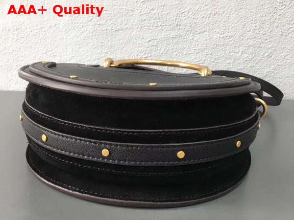 Chloe Small Pixie Bag in Black Suede and Smooth Calfskin Replica