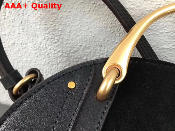 Chloe Small Pixie Bag in Black Suede and Smooth Calfskin Replica