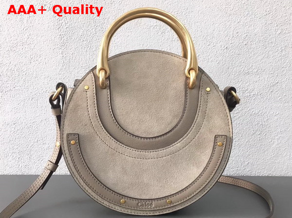 Chloe Small Pixie Bag in Motty Grey Suede and Smooth Calfskin Replica
