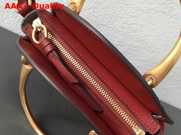 Chloe Small Pixie Bag in Sienna Red Suede and Smooth Calfskin Replica