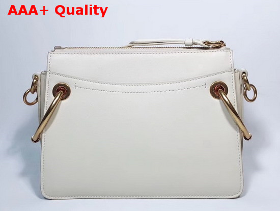 Chloe Small Roy Bag in White Smooth and Suede Calfskin Replica