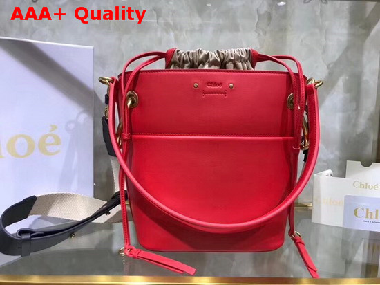 Chloe Small Roy Bucket Bag in Red Smooth Calfskin Replica