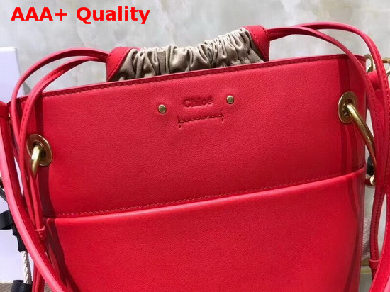 Chloe Small Roy Bucket Bag in Red Smooth Calfskin Replica