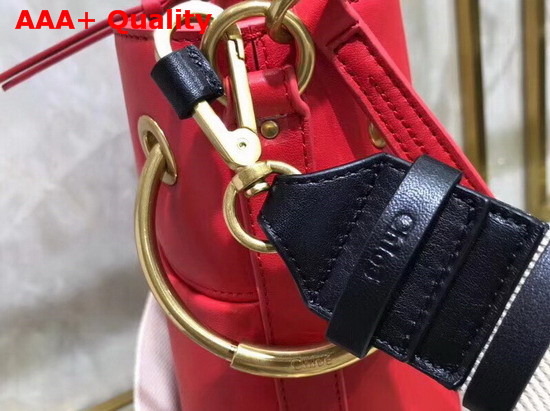 Chloe Small Roy Bucket Bag in Red Smooth Calfskin Replica