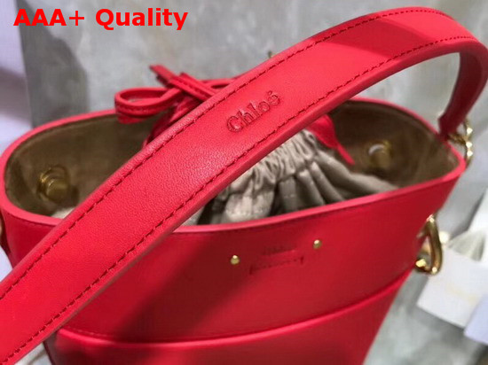 Chloe Small Roy Bucket Bag in Red Smooth Calfskin Replica