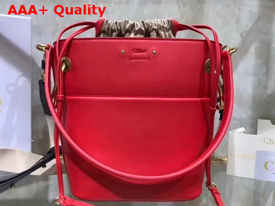 Chloe Small Roy Bucket Bag in Red Smooth Calfskin Replica