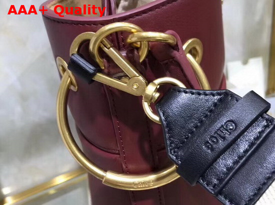 Chloe Small Roy Bucket Bag in Smooth Calfskin Burgundy Replica