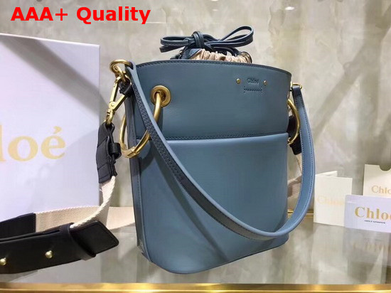 Chloe Small Roy Bucket Bag in Washed Blue Replica