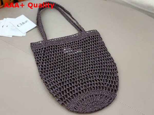 Chloe Small Summer Banana Tote Bag in Kohl Brown Raffia Replica