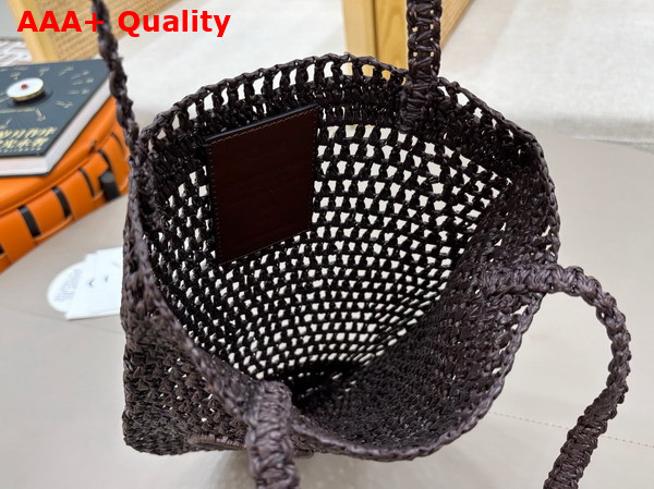 Chloe Small Summer Banana Tote Bag in Kohl Brown Raffia Replica