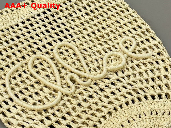 Chloe Small Summer Banana Tote Bag in Natural Raffia Replica