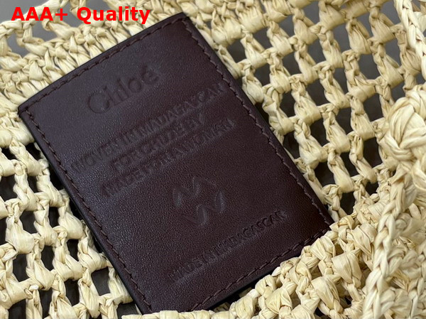Chloe Small Summer Banana Tote Bag in Natural Raffia Replica