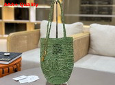 Chloe Small Summer Banana Tote Bag in Raffia Tea Leaf Replica
