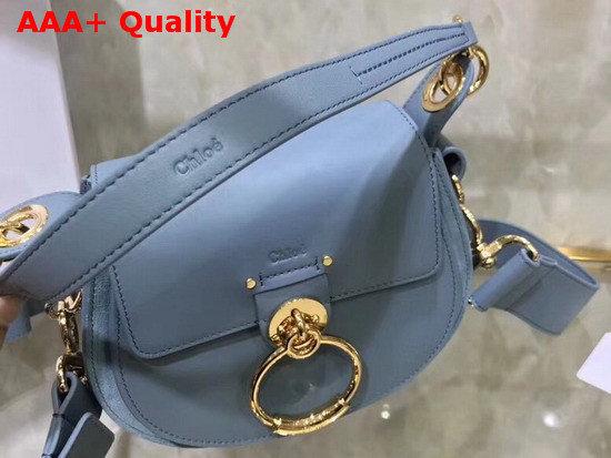 Chloe Small Tess Bag in Baby Blue Shiny and Suede Calfskin Replica