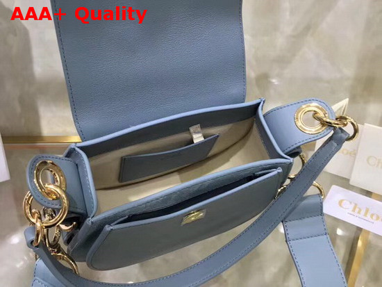 Chloe Small Tess Bag in Baby Blue Shiny and Suede Calfskin Replica