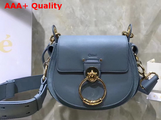 Chloe Small Tess Bag in Baby Blue Shiny and Suede Calfskin Replica