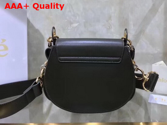Chloe Small Tess Bag in Black Shiny Calfskin and Khaki Suede Calfskin Replica