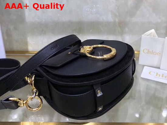 Chloe Small Tess Bag in Black Shiny and Suede Calfskin Replica