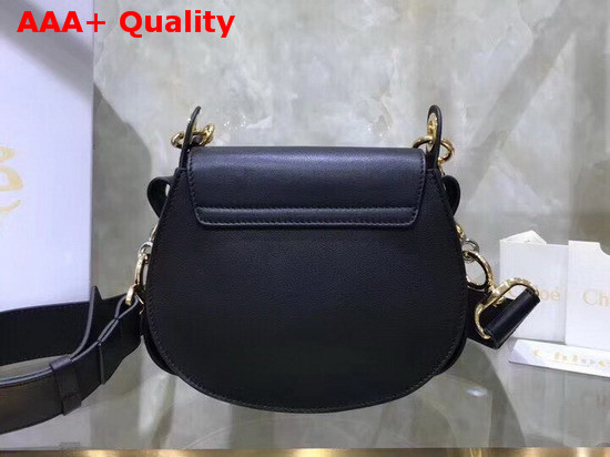 Chloe Small Tess Bag in Black Shiny and Suede Calfskin Replica