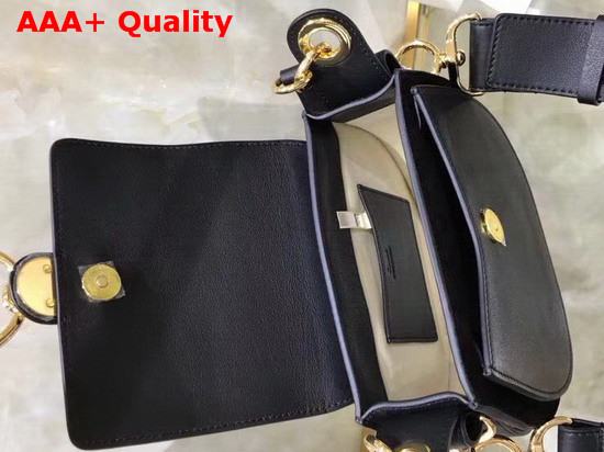 Chloe Small Tess Bag in Black Shiny and Suede Calfskin Replica
