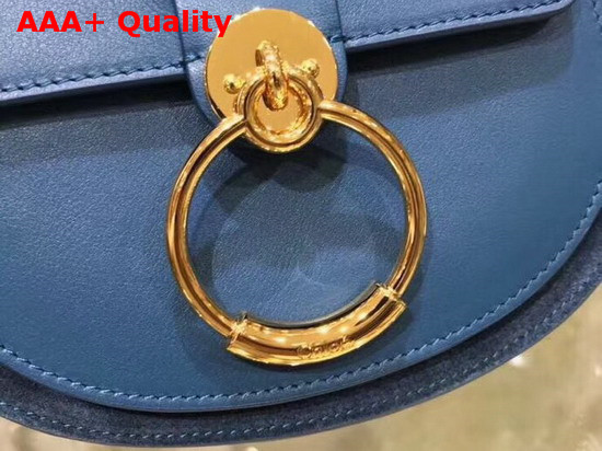 Chloe Small Tess Bag in Blue Shiny and Suede Calfskin Replica