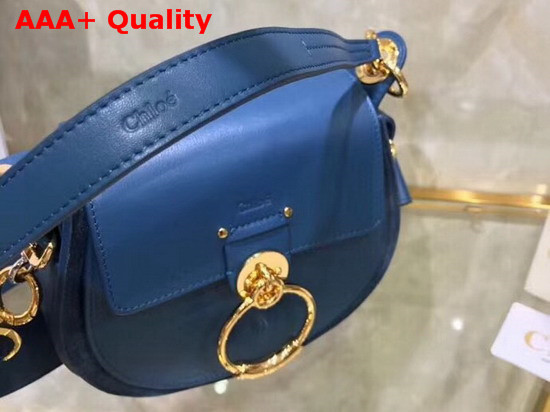 Chloe Small Tess Bag in Blue Shiny and Suede Calfskin Replica