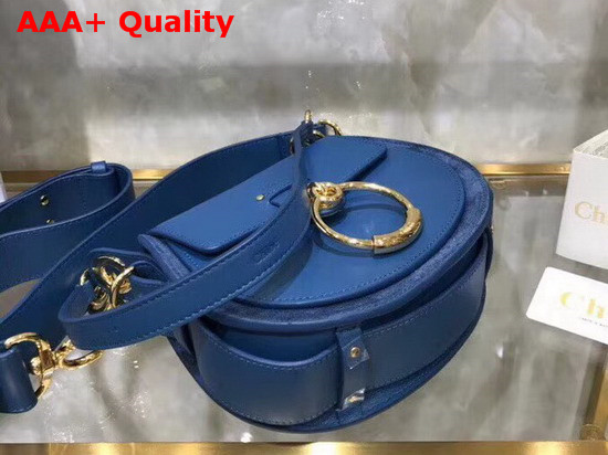 Chloe Small Tess Bag in Blue Shiny and Suede Calfskin Replica