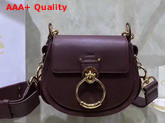 Chloe Small Tess Bag in Burgundy Shiny and Suede Calfskin Replica