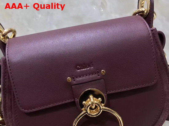 Chloe Small Tess Bag in Burgundy Shiny and Suede Calfskin Replica