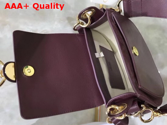 Chloe Small Tess Bag in Burgundy Shiny and Suede Calfskin Replica