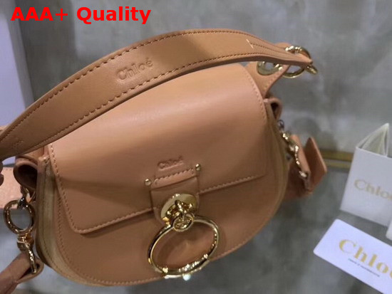 Chloe Small Tess Bag in Nude Shiny and Suede Calfskin Replica