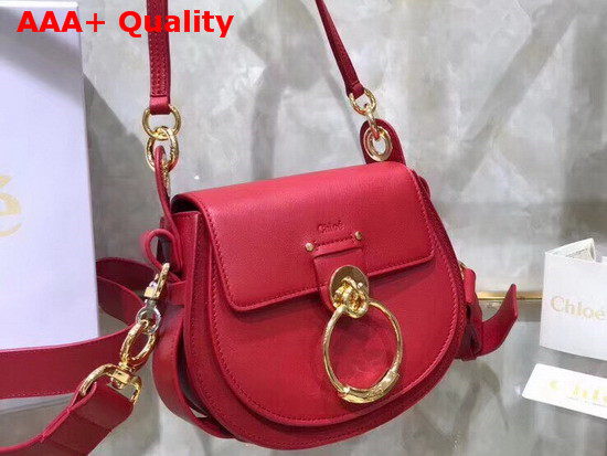 Chloe Small Tess Bag in Red Shiny and Suede Calfskin Replica