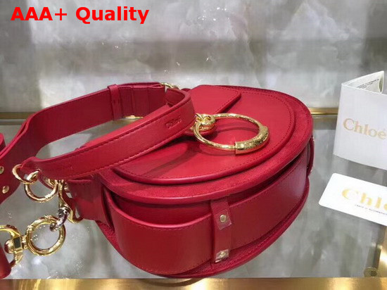 Chloe Small Tess Bag in Red Shiny and Suede Calfskin Replica