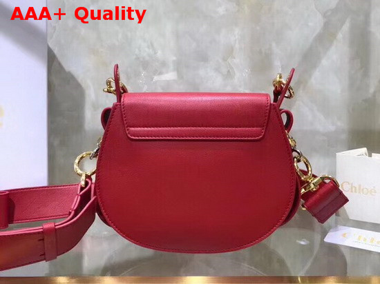 Chloe Small Tess Bag in Red Shiny and Suede Calfskin Replica