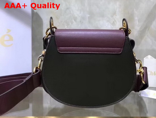 Chloe Small Tess Bag in Smooth Calfskin with Little Horses Embroidery and Debossed Baroque C Deep Forest Replica