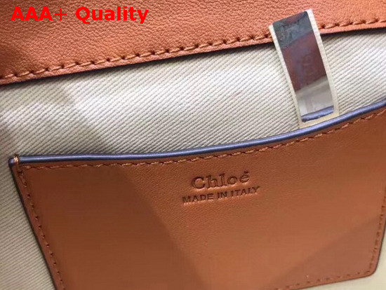 Chloe Small Tess Bag in Smooth Calfskin with a Mix of Little Horses Embroidery and Debossed Baroque C Caramel Replica