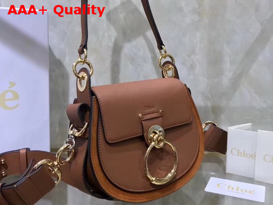 Chloe Small Tess Bag in Tan Shiny and Suede Calfskin Replica