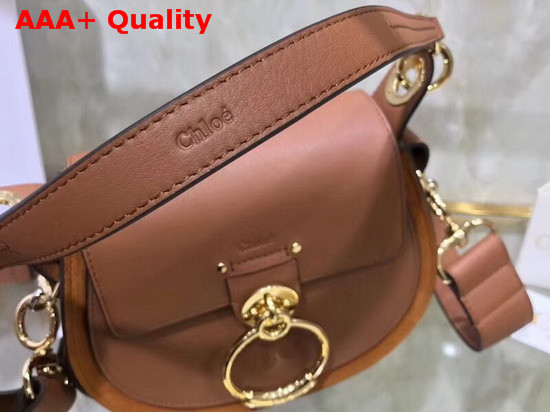 Chloe Small Tess Bag in Tan Shiny and Suede Calfskin Replica