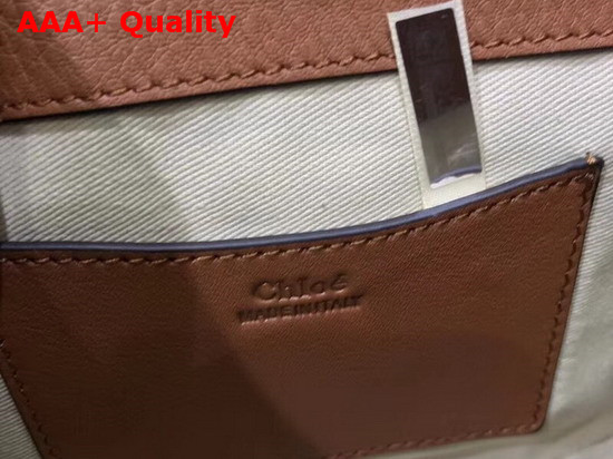 Chloe Small Tess Bag in Tan Shiny and Suede Calfskin Replica