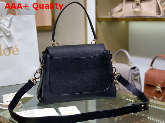 Chloe Small Tess Day Bag in Grained and Shiny Calfskin Black Replica