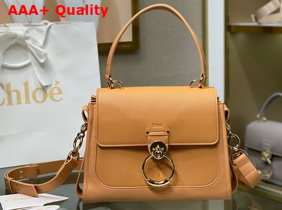 Chloe Small Tess Day Bag in Grained and Shiny Calfskin Light Brown Replica