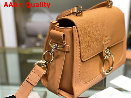 Chloe Small Tess Day Bag in Grained and Shiny Calfskin Light Brown Replica