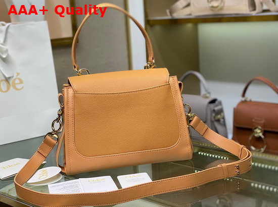 Chloe Small Tess Day Bag in Grained and Shiny Calfskin Light Brown Replica
