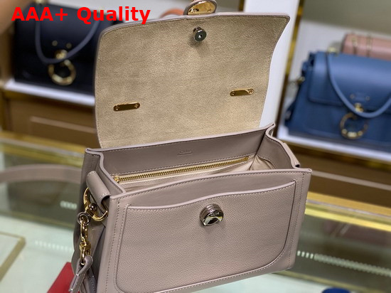 Chloe Small Tess Day Bag in Grained and Shiny Calfskin Motty Grey Replica