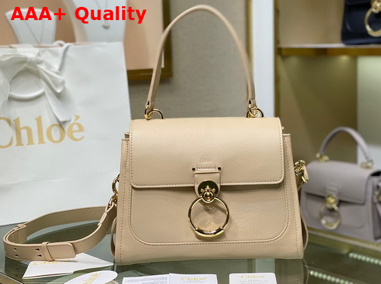 Chloe Small Tess Day Bag in Grained and Shiny Calfskin Sweet Beige Replica