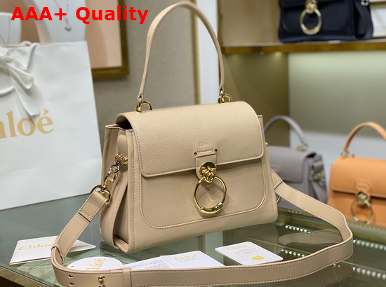 Chloe Small Tess Day Bag in Grained and Shiny Calfskin Sweet Beige Replica